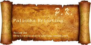 Palicska Krisztina névjegykártya